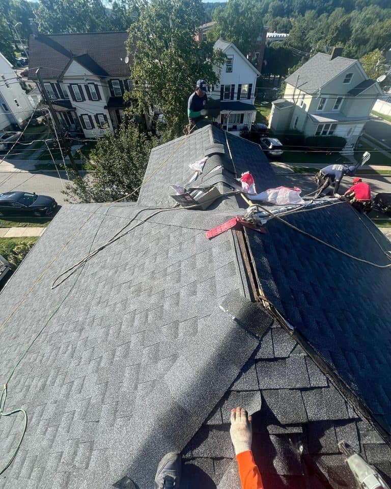 Roof repair by Boundless New Jersey Roofing Contractors on residential home.